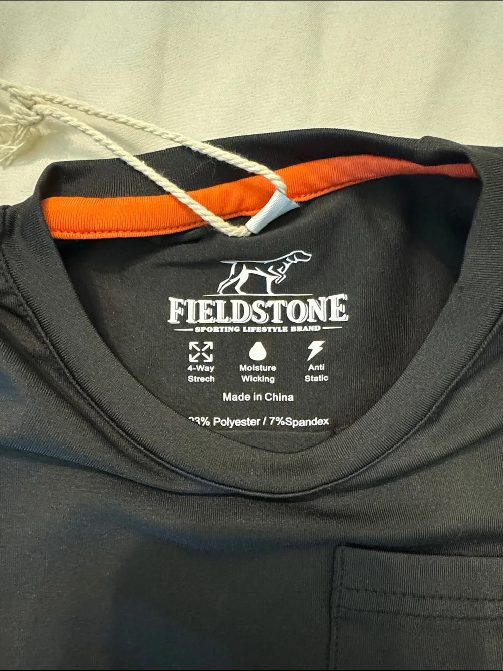 Fieldstone Boys' Black Long-Sleeve Pocket Tee